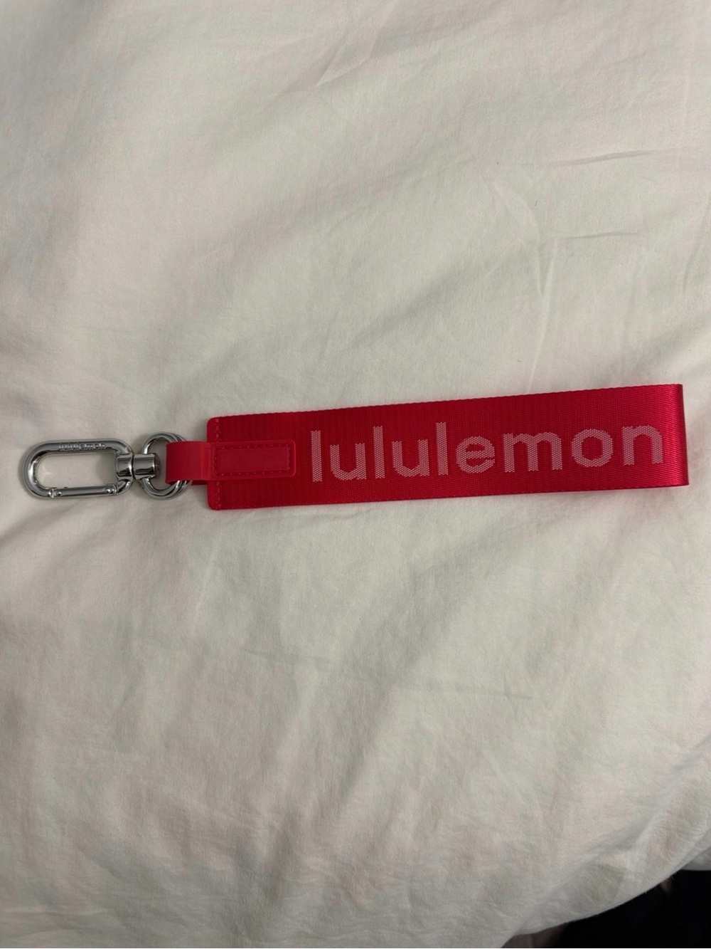 Lululemon Red Keychain Strap with Silver Clip